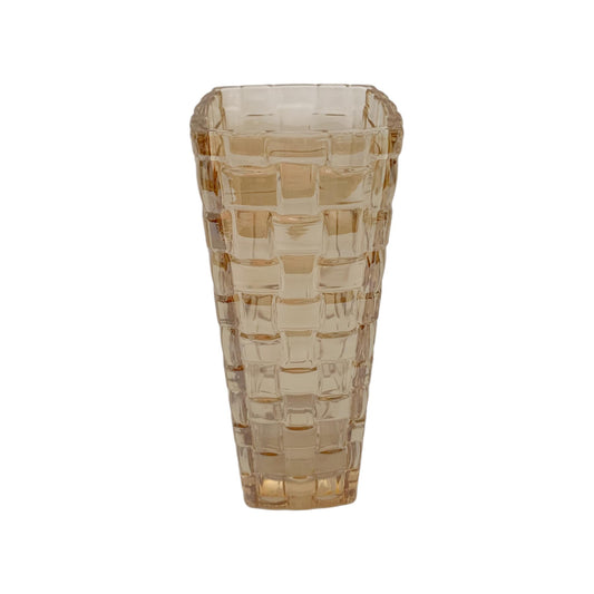 VASO VIDRO QUADRADO AMBAR