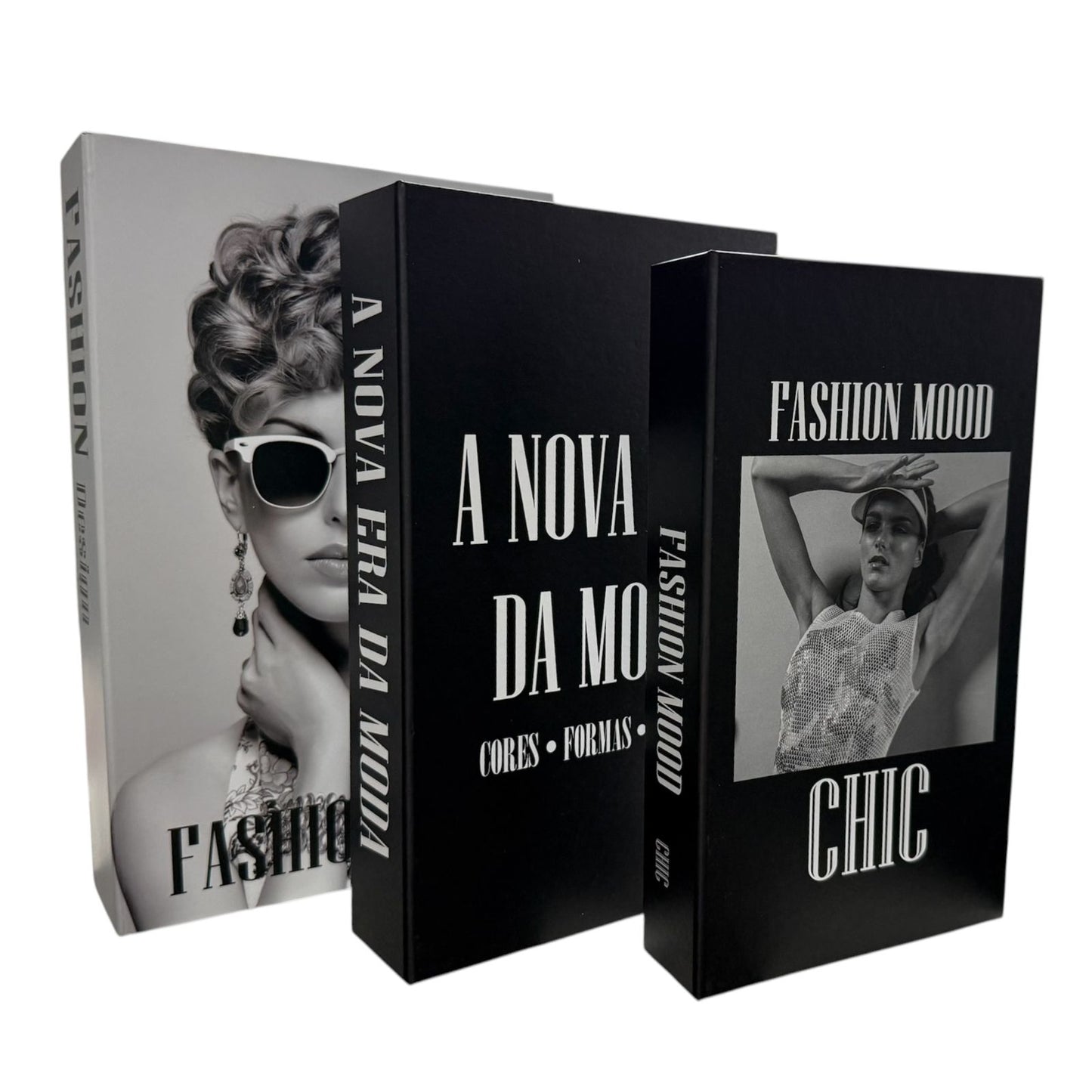 TRIO DE LIVRO CAIXA DECORATIVO